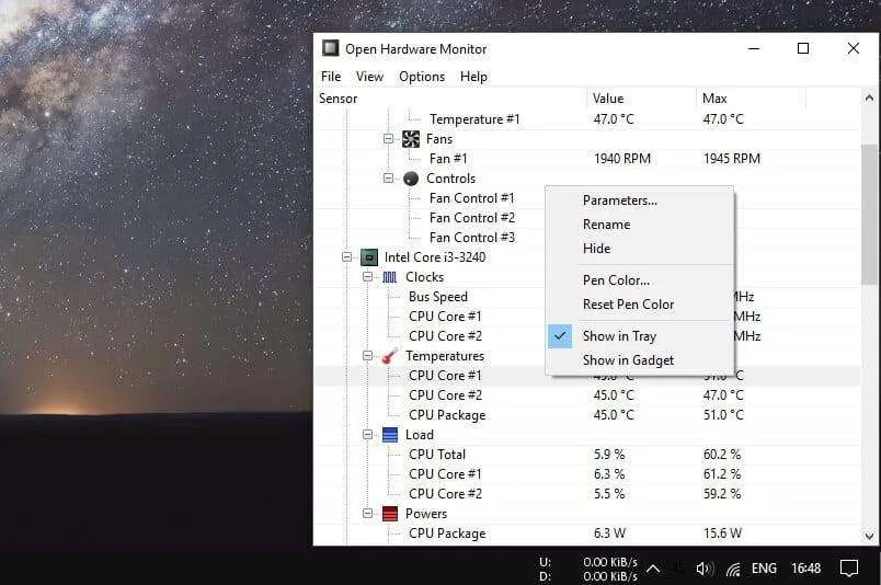 10 Software Terbaik untuk Monitor Suhu Laptop/Komputer 3 Open Hardware Monitor