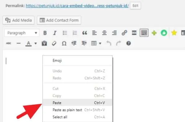 Cara Embed Video Youtube WordPress