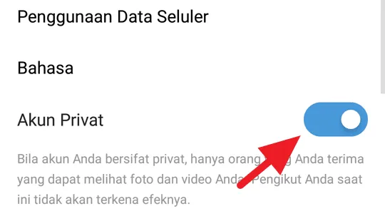 Cara Instagram Bersifat Pribadi