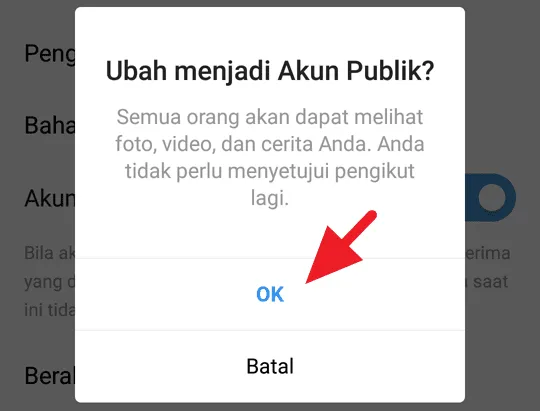 Cara Instagram Bersifat Pribadi