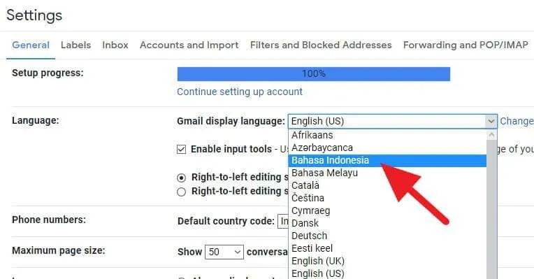 Cara Membuat Gmail Bahasa Indonesia
