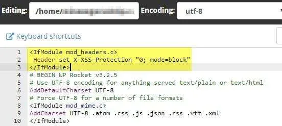ERR_BLOCKED_BY_XSS_AUDITOR WordPress cPanel