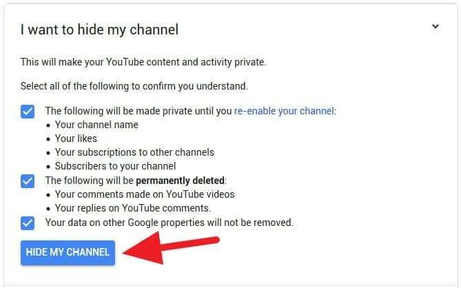 Dampak menyembunyikan channel Youtube