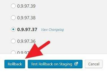 Cara Rollback Plugin WordPress dengan Cepat 5 Memilih versi rollback