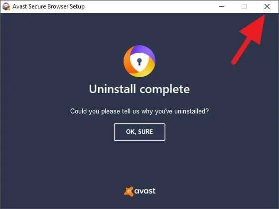 Avast Secure Browser Uninstall Wizard