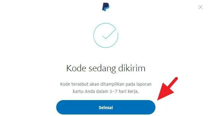 Kode konfirmasi sedang dikirim