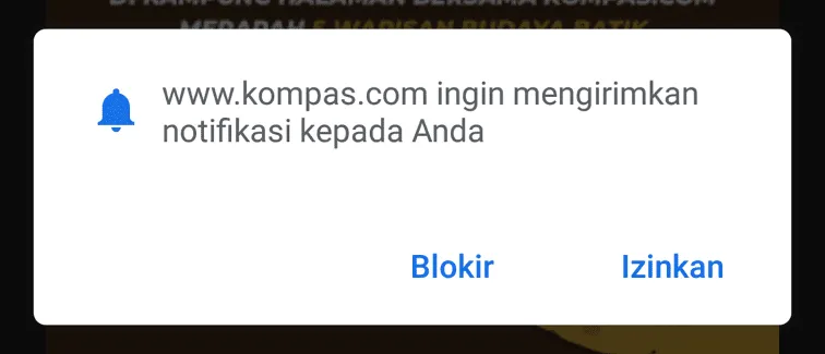 Permintaan notifikasi Cara Blokir Permintaan Notifikasi Website di Chrome Android 3 Permintaan notifikasi