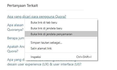 Jendela penyamaran 2 Cara Buka Link Quora Tanpa Perlu Login 4 Jendela penyamaran