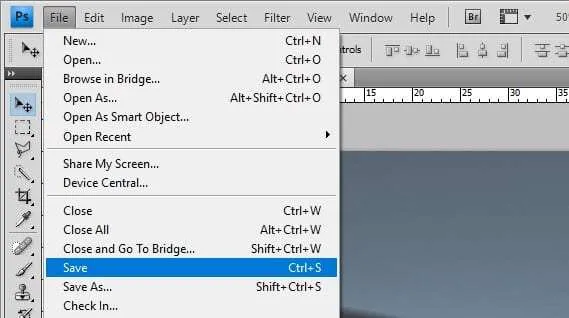 Save Photoshop 1 Cara Membalikkan Gambar di Photoshop 6 Save Photoshop 1