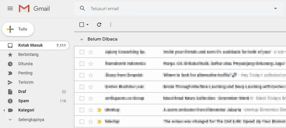 daftar email belum dibaca Cara Mudah Mencari Email yang Belum Dibaca di Gmail 13 daftar email belum dibaca