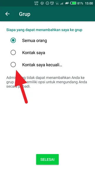 kontak saya kecuali Cara Agar Tidak Bisa Dimasukkan ke Grup WhatsApp Tanpa Izin 6 kontak saya kecuali