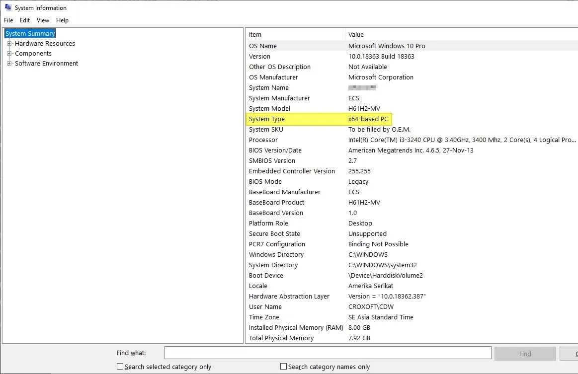 Cara Mengetahui PC/Laptop Windows 10 32-bit atau 64-bit 6 System Type x64 1 Cara Mengetahui PC/Laptop Windows 10 32-bit atau 64-bit 6 System Type x64 1