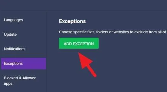 add exception 1 3 Cara Jalankan Program yang Diblokir Avast 11 add exception 1