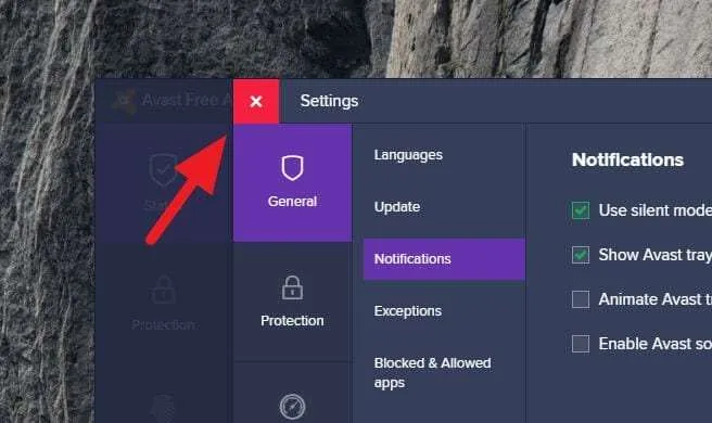Cara Matikan Notifikasi Avast PC 8 close avast 1 Cara Matikan Notifikasi Avast PC 8 close avast 1