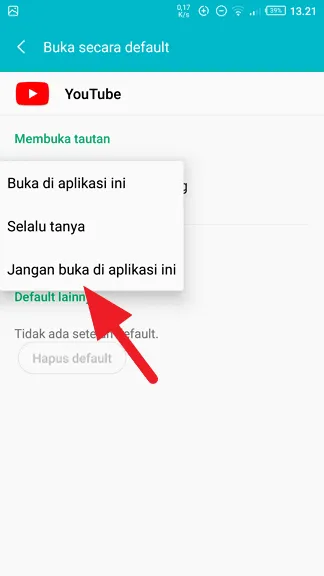 Jangan buka di aplikasi ini Cara Mencegah Aplikasi Youtube Terbuka Saat Klik Link Youtube 8 Jangan buka di aplikasi ini
