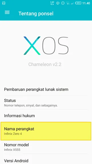 Nama perangkat 3 Cara Mudah Mengetahui Tipe HP Android Apapun 5 Nama perangkat