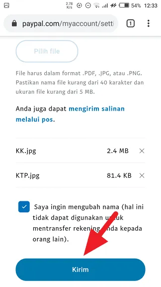 Cara Mengganti Nama PayPal Menggunakan KTP 8 Konfirmasi dokumen Cara Mengganti Nama PayPal Menggunakan KTP 8 Konfirmasi dokumen