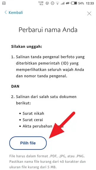 Cara Mengganti Nama PayPal Menggunakan KTP 7 Pilih file Cara Mengganti Nama PayPal Menggunakan KTP 7 Pilih file
