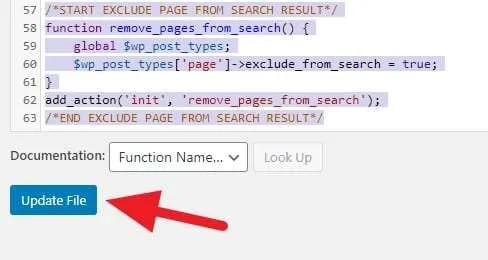 Update File Cara Mengecualikan Halaman di Hasil Pencarian WordPress 5 Update File