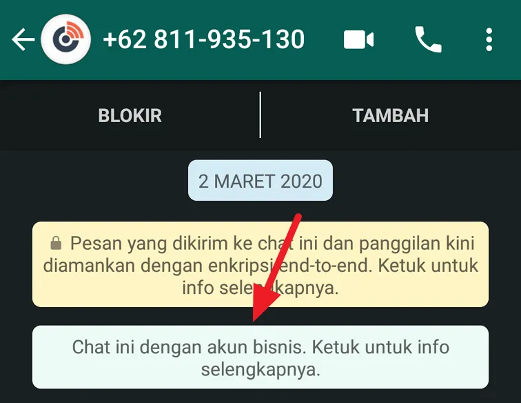 3 Cara Mengetahui Kontak WhatsApp Adalah Akun Bisnis 3 Chat dengan akun bisnis 3 Cara Mengetahui Kontak WhatsApp Adalah Akun Bisnis 3 Chat dengan akun bisnis