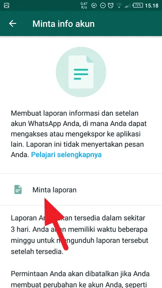 Minta laporan Cara Mengetahui Kapan Akun WhatsApp Kamu Dibuat 6 Minta laporan