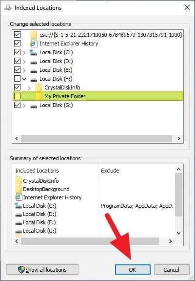 My Private Folder Cara Mengecualikan Folder dari Pencarian Windows 5 My Private Folder