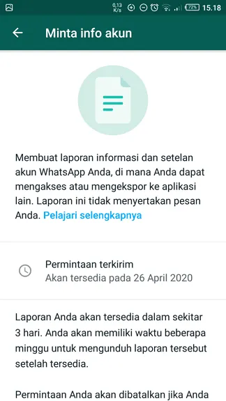 Permintaan terkirim Cara Mengetahui Kapan Akun WhatsApp Kamu Dibuat 7 Permintaan terkirim