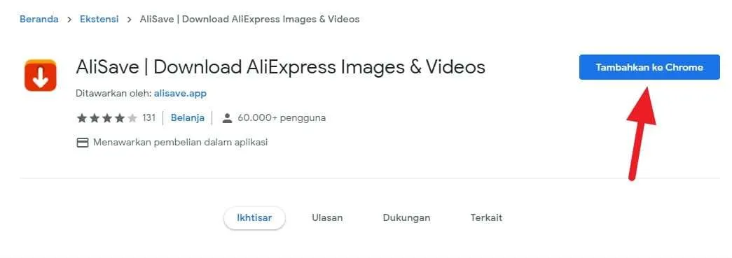 Tambahkan ke Chrome AliSave 3 Cara Download Semua Gambar Produk AliExpress dengan Cepat 3 Tambahkan ke Chrome AliSave