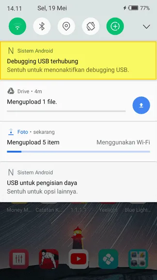 Debugging USB Terhubung Cara Mudah Restart Android Tanpa Tombol Power 5 Debugging USB Terhubung