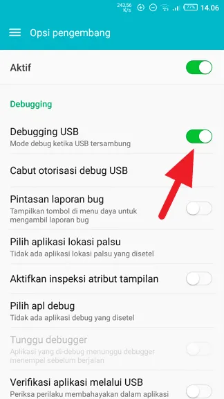 Debugging USB Cara Mudah Restart Android Tanpa Tombol Power 4 Debugging USB
