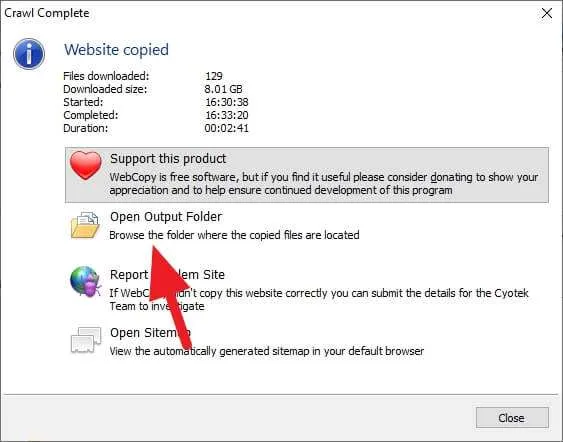 Cara Download Website Full dan Bisa Dibuka Offline 10 Open Output Folder Cara Download Website Full dan Bisa Dibuka Offline 10 Open Output Folder