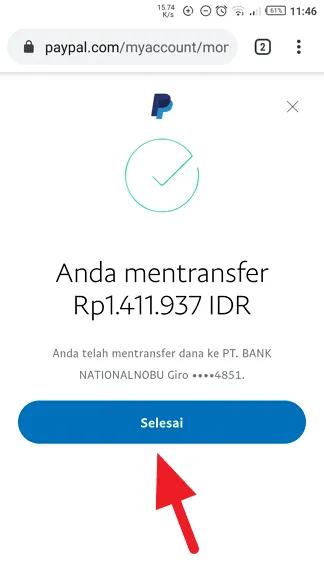 Permintaan transfer selesai Cara Transfer Saldo PayPal ke OVO dengan Mudah 11 Permintaan transfer selesai