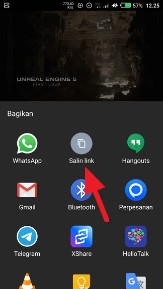 Salin link 1 Cara Melihat URL Video Aplikasi Youtube Android 4 Salin link 1