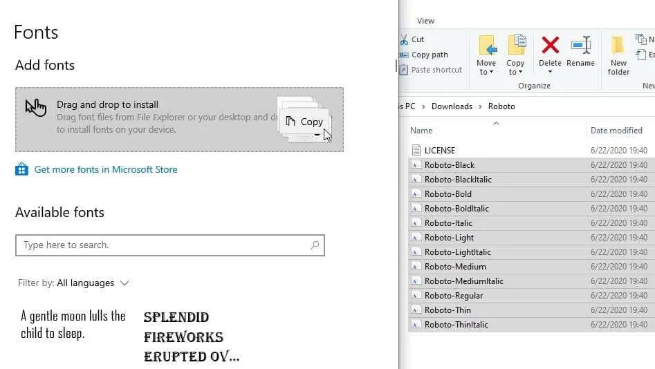 Fonts drag and drop Cara Mudah Instal Font Baru di Windows 10 7 Fonts drag and drop