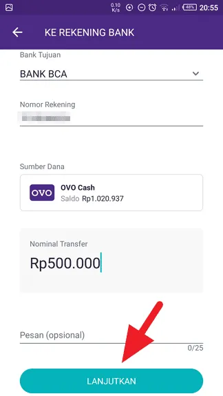 Lanjutkan Cara Transfer OVO ke Rekening Bank Apapun 5 Lanjutkan