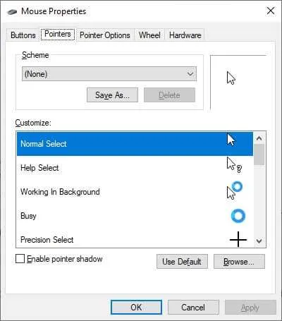 Pointers Cara Mudah Mengganti Kursor di Windows 10 9 Pointers