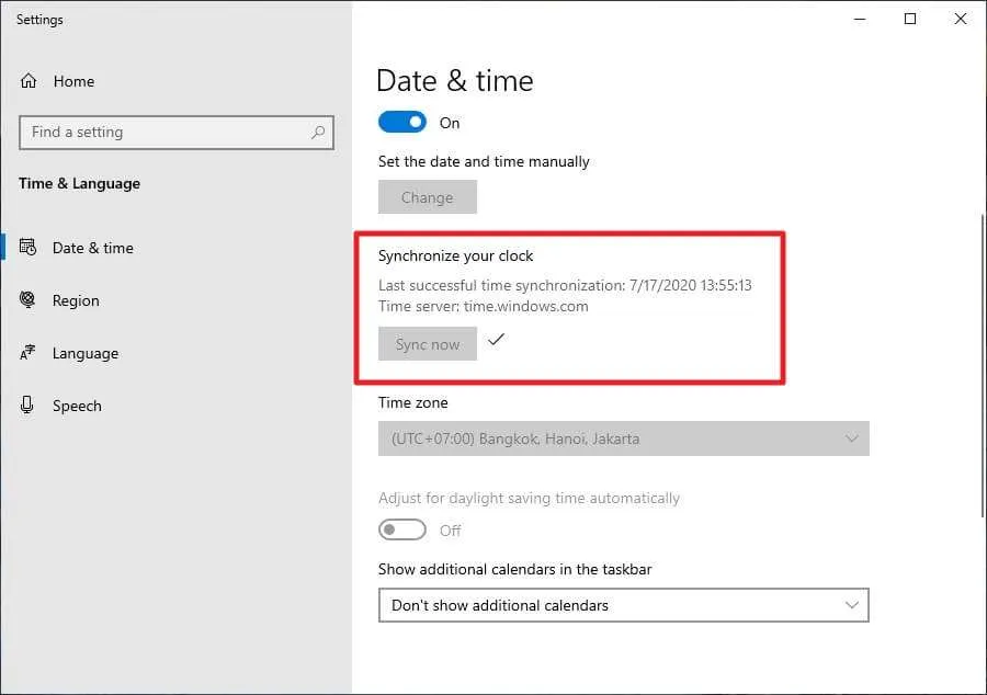 3 Cara Perbaiki Jam dan Tanggal yang Selalu Salah di Windows 10 4 Synchronize your clock 3 Cara Perbaiki Jam dan Tanggal yang Selalu Salah di Windows 10 4 Synchronize your clock