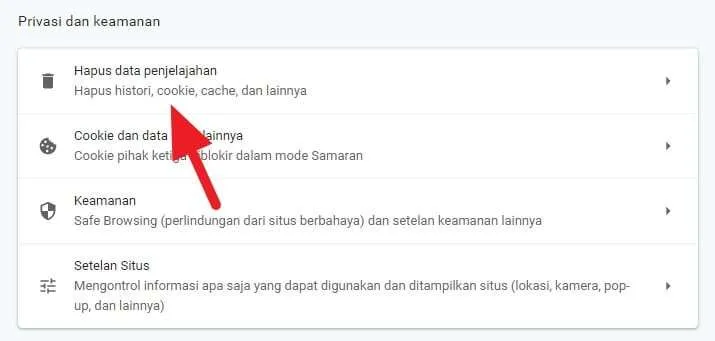 Hapus data penjelajahan 1 Cara Hapus Cache di Google Chrome PC 4 Hapus data penjelajahan 1