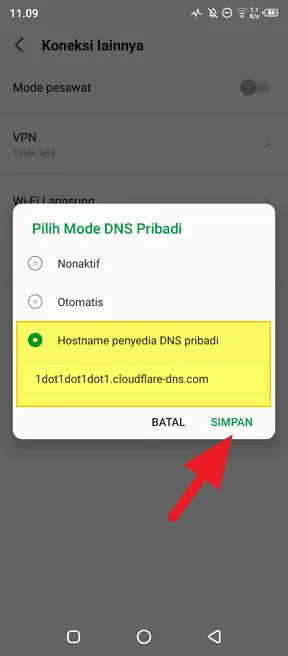 Cara Aktifkan DNS Pribadi 1.1.1.1 di Android 5 Hostname penyedia DNS pribadi Cara Aktifkan DNS Pribadi 1.1.1.1 di Android 5 Hostname penyedia DNS pribadi