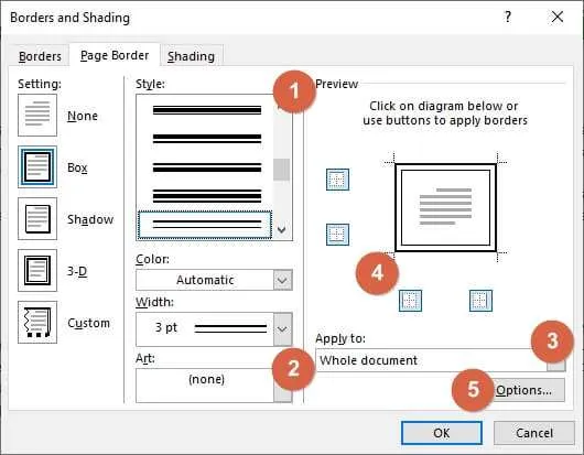 Pengaturan bingkai 1 Cara Membuat Bingkai di Word dengan Cepat 3 Pengaturan bingkai 1
