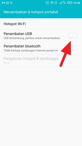 Cara Hotspot Android ke Laptop/PC Lewat USB 6 Penambatan USB Cara Hotspot Android ke Laptop/PC Lewat USB 6 Penambatan USB