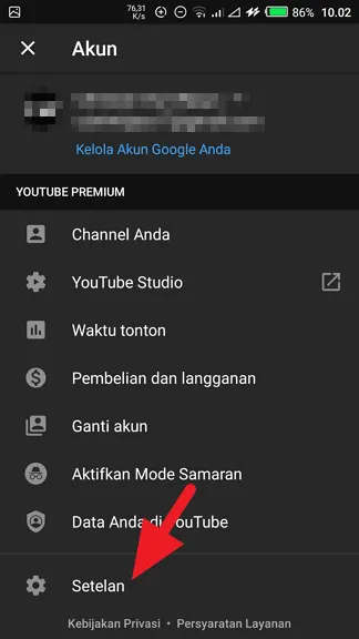 Setelan 1 Cara Menghapus Riwayat Tontonan di Aplikasi Youtube 4 Setelan 1