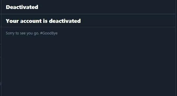 Cara Hapus Akun Twitter Untuk Selamanya 8 Your account is deactivated Cara Hapus Akun Twitter Untuk Selamanya 8 Your account is deactivated
