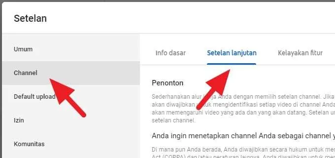 Cara Menyembunyikan Jumlah Subscriber YouTube 5 Setelan lanjutan 1 Cara Menyembunyikan Jumlah Subscriber YouTube 5 Setelan lanjutan 1