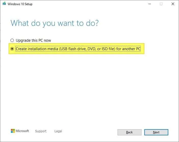 Create installation media Cara Membuat Bootable Windows 10 di Flash Disk 7 Create installation media