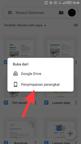 Cara Mengubah Word ke PDF di Android dengan Google Docs 5 Penyimpanan perangkat Cara Mengubah Word ke PDF di Android dengan Google Docs 5 Penyimpanan perangkat