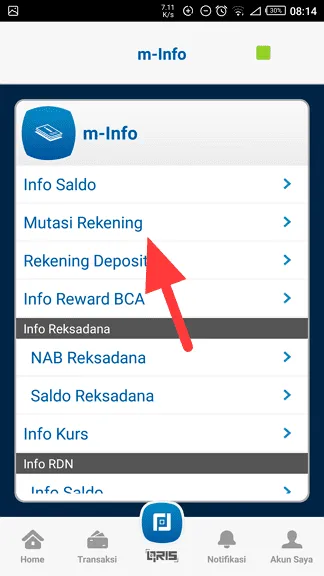 mutasi rekening Cara Melihat Riwayat Transaksi Rekening di Aplikasi BCA Mobile 6 mutasi rekening