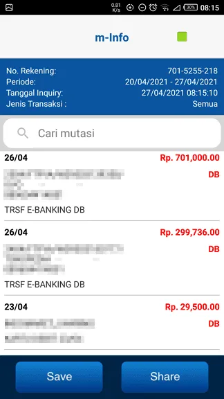 mutasi Cara Melihat Riwayat Transaksi Rekening di Aplikasi BCA Mobile 9 mutasi