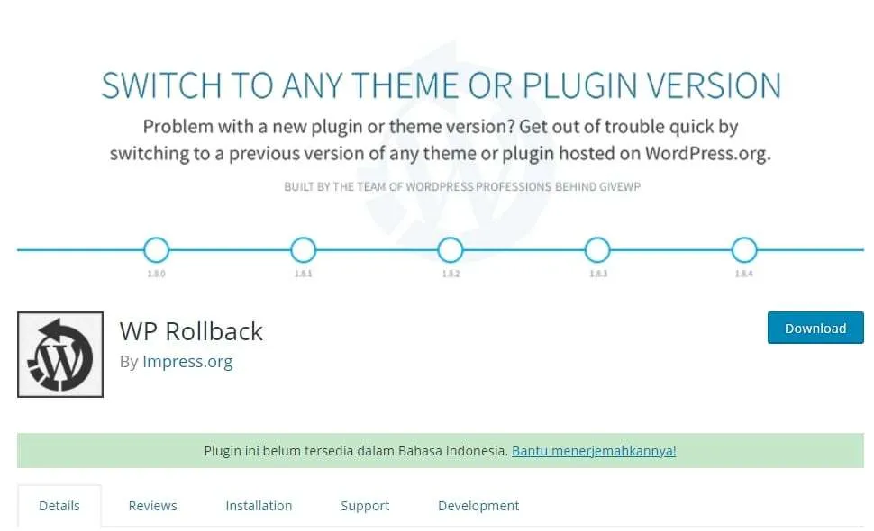 Cara Rollback Plugin WordPress dengan Cepat 3 WP Rollback Cara Rollback Plugin WordPress dengan Cepat 1 WP Rollback