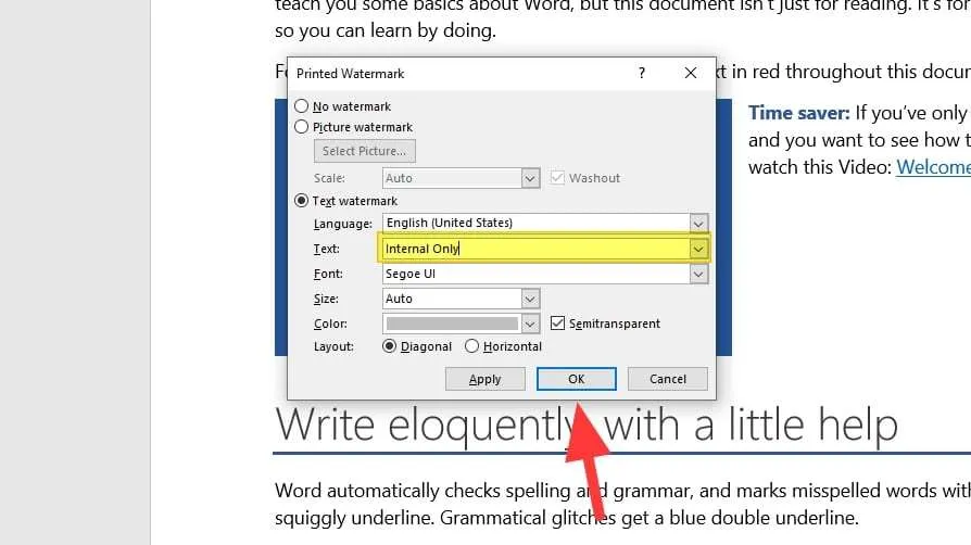 text ok Cara Membuat Background Watermark di Dokumen Word 8 text ok